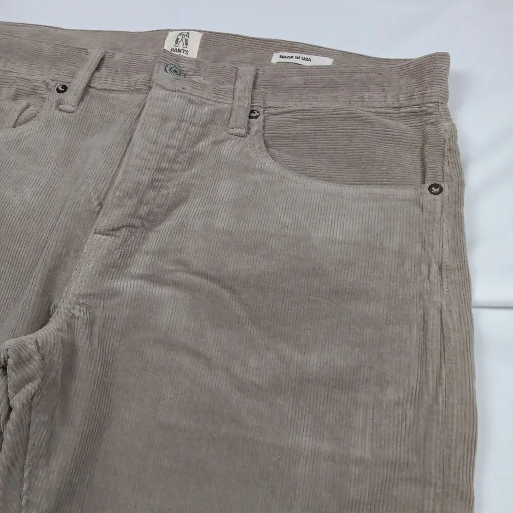 KATO Hiroshi Kato Mens 34 The Pen Slim Fit Corduroy 5 Pocket Pants Light Gray...